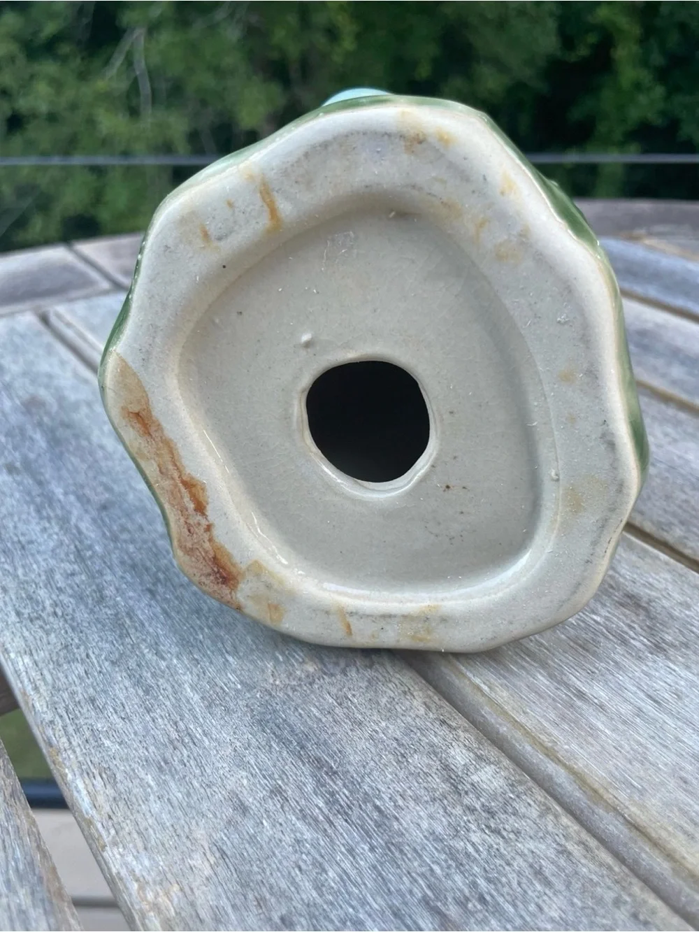 Vintage Wanjiang Majolica Frog Ceramic Candlestick Holder 8”